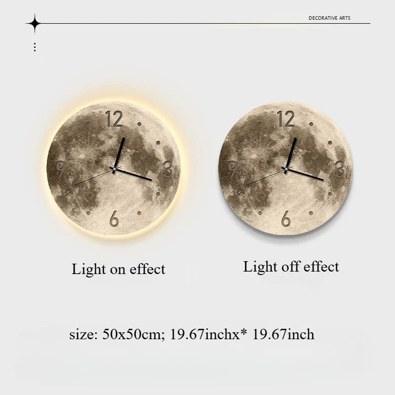 LunaGlow 20-Inch LED Moon Wall Clock