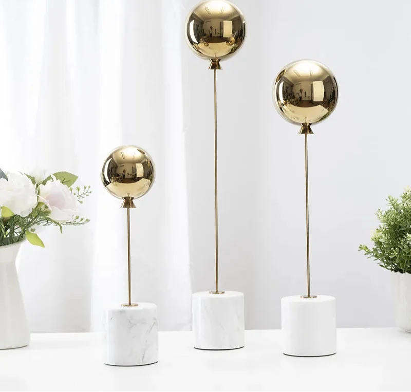 Minimalist Balloon Sculpture with Marble Base