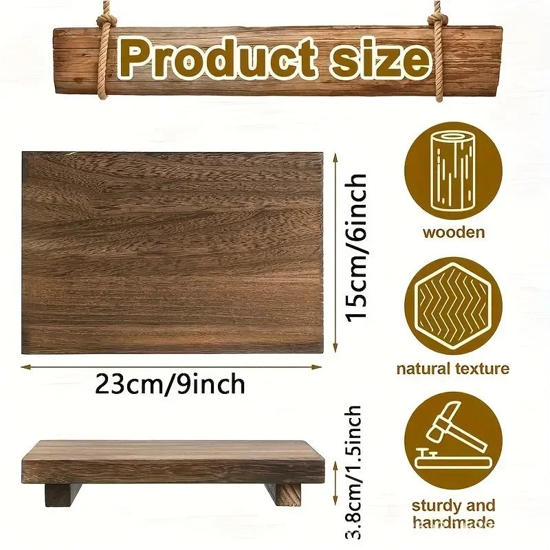 Rustic Wooden Pedestal Stand for Bathroom & Kitchen