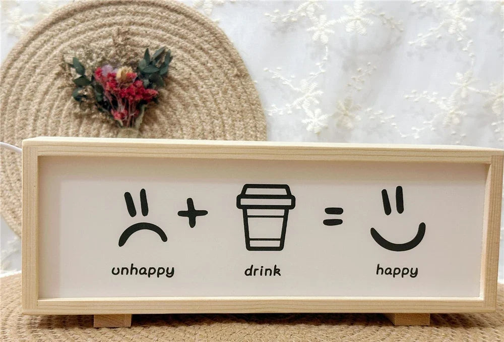 LED Wooden Acrylic Message Night Light