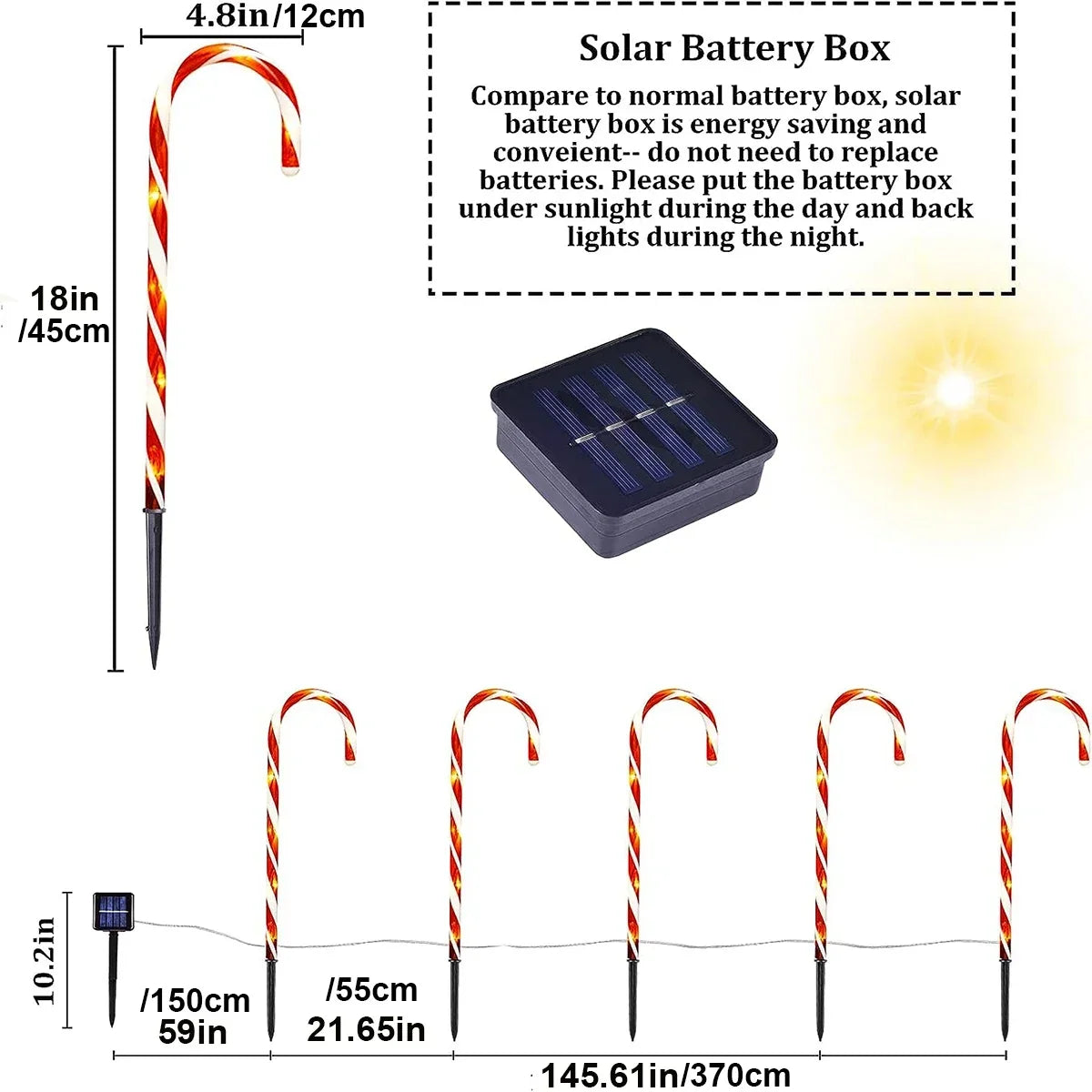 Solar Candy Cane Lights