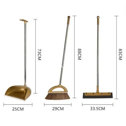 Gold Broom and Dustpan Set