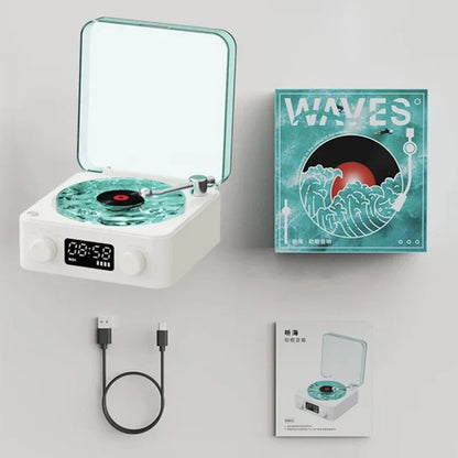 Retro Vinyl Bluetooth Speaker with White Noise and RGB Light