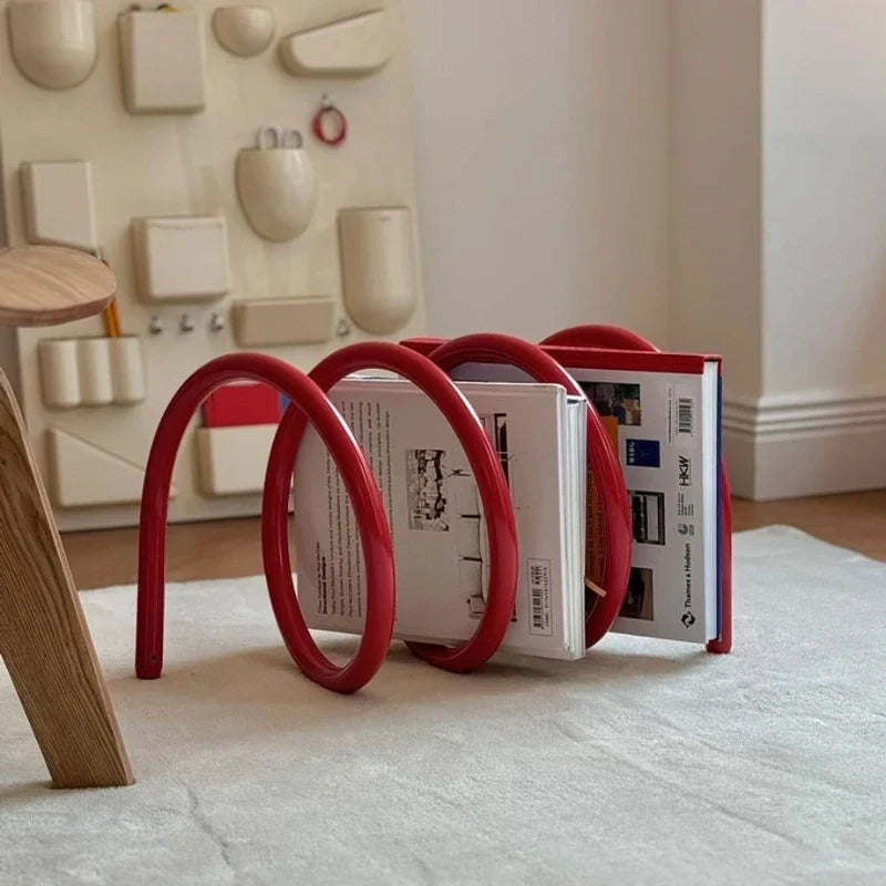 Modern Nordic Metal Book & Magazine Organizer