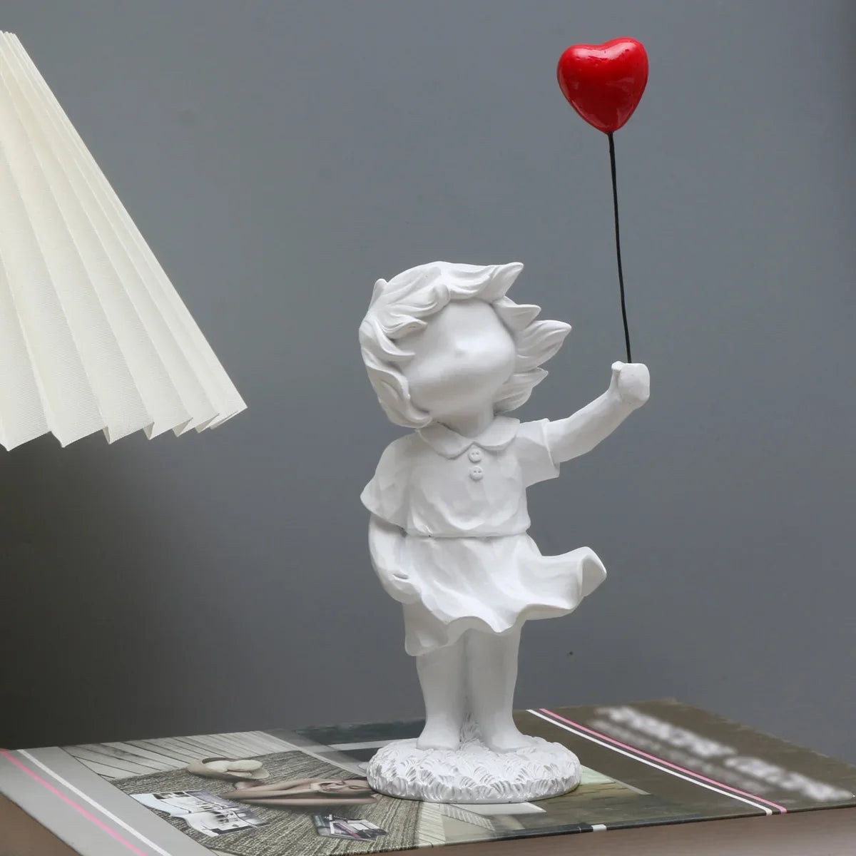Heart Balloon Girl Sculpture