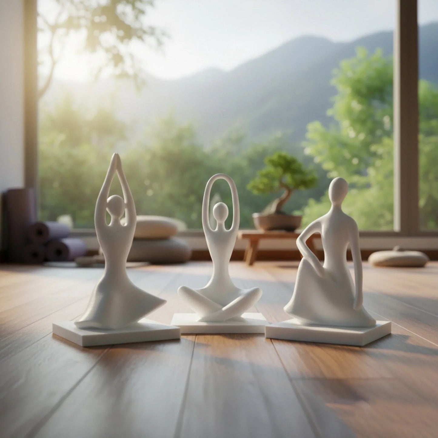 Simple Zen Yoga Figure Ornaments for Meditation Spaces