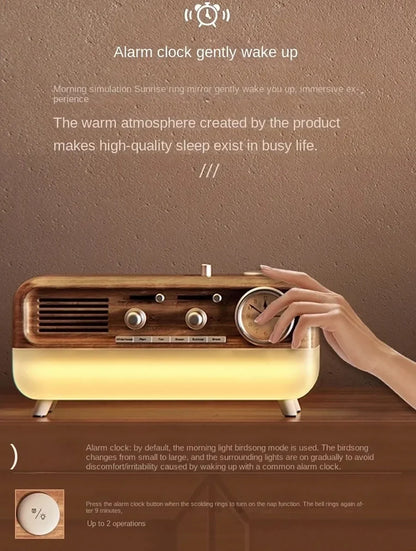 Vintage White Noise Alarm Clock with Wake-Up Light