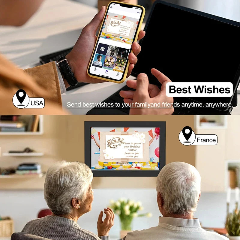 WiFi Digital Photo Frame 25.6 cm - IPS HD Touch Screen with 32GB Storage and App Photo Sharing for Family Gifts, Video