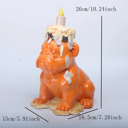 Balloon Dog Resin Sculpture with Ice Cream Cone & Birthday Cake