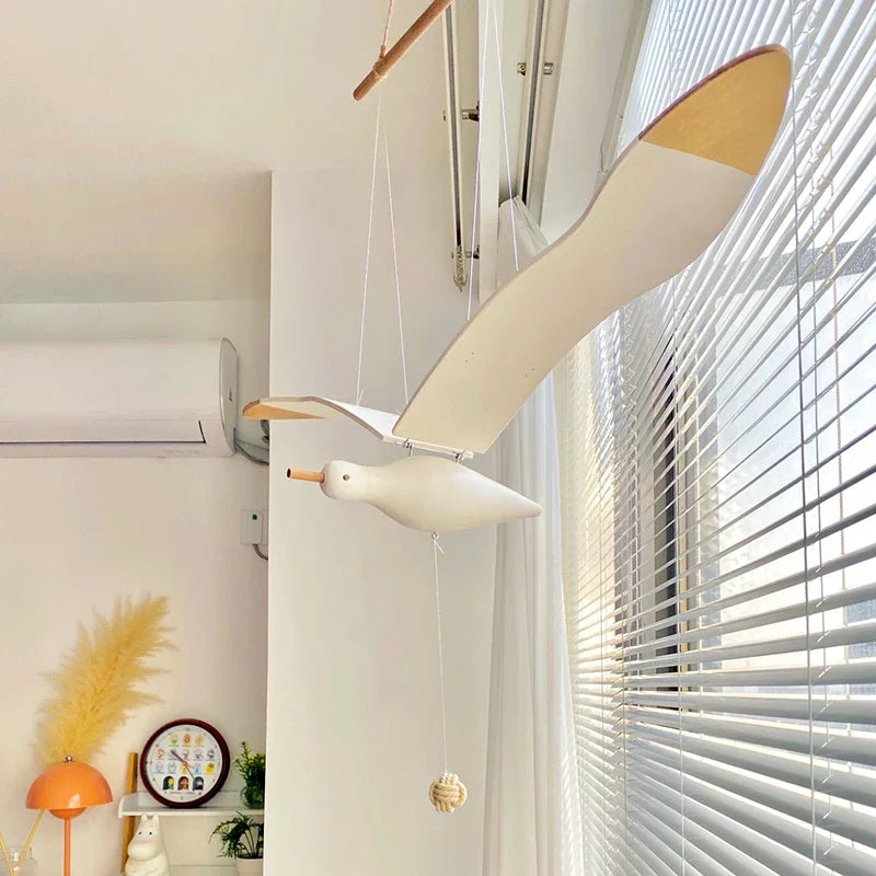 Handcrafted Wooden Flying Bird Mobile