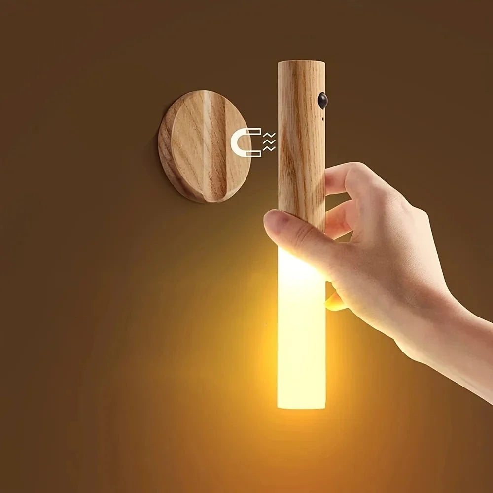Magnetic Wooden Wall Light