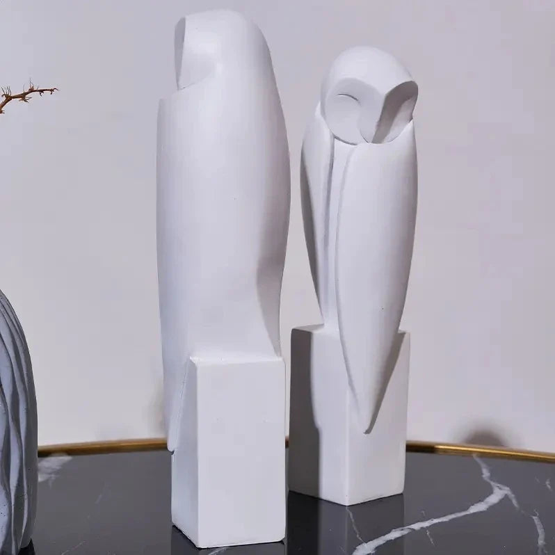 Minimalist Owl Statue for Nordic Style Decor