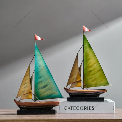 Creative & Luxury Metal Sailing Ship Model Figurines