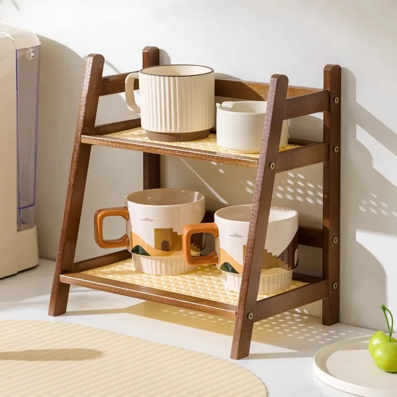 Bamboo Countertop Organizer Shel