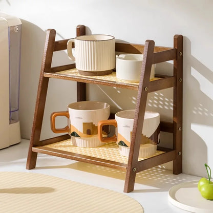 Bamboo Countertop Organizer Shel
