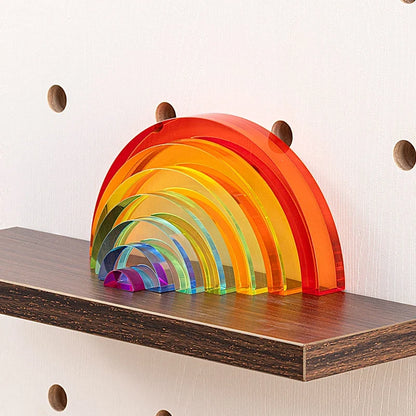 Patchwork Rainbow Acrylic Stacking Sculpture