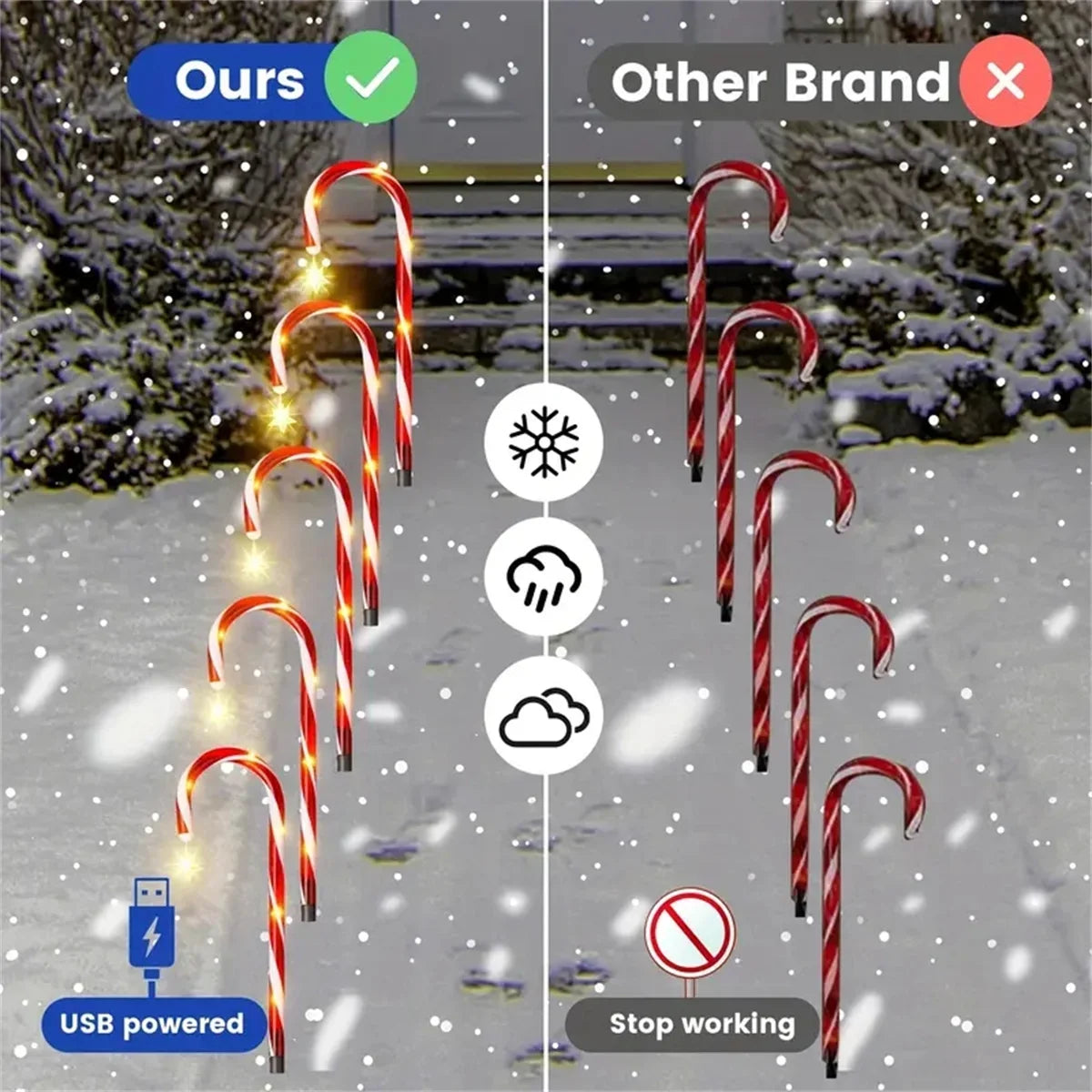 Solar Candy Cane Lights