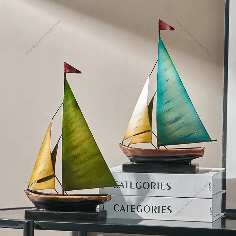 Creative & Luxury Metal Sailing Ship Model Figurines