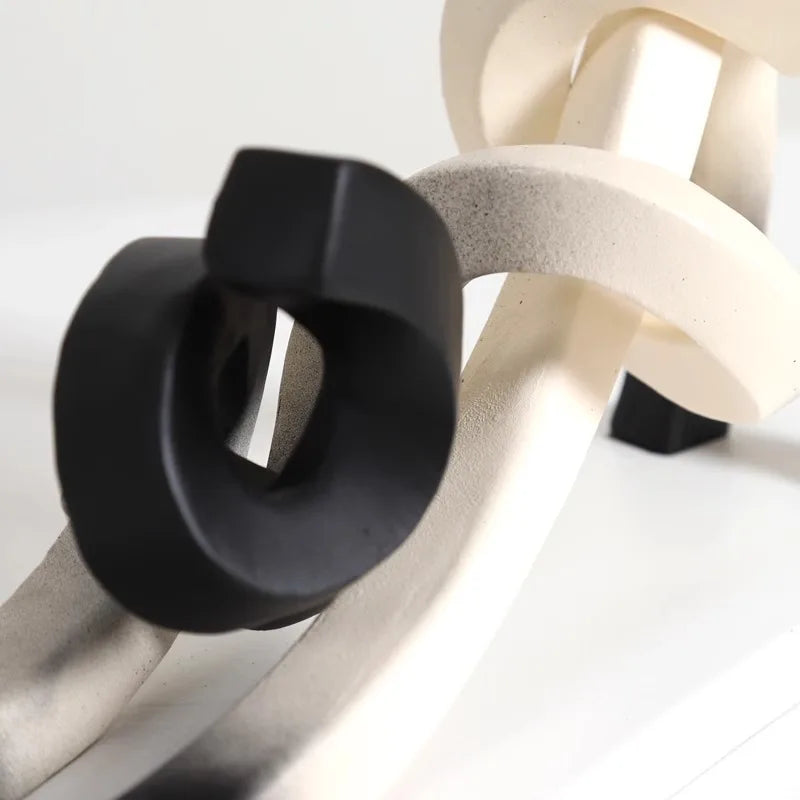 Abstract Twisted Line Cat Resin Sculpture | Desk & Home Décor