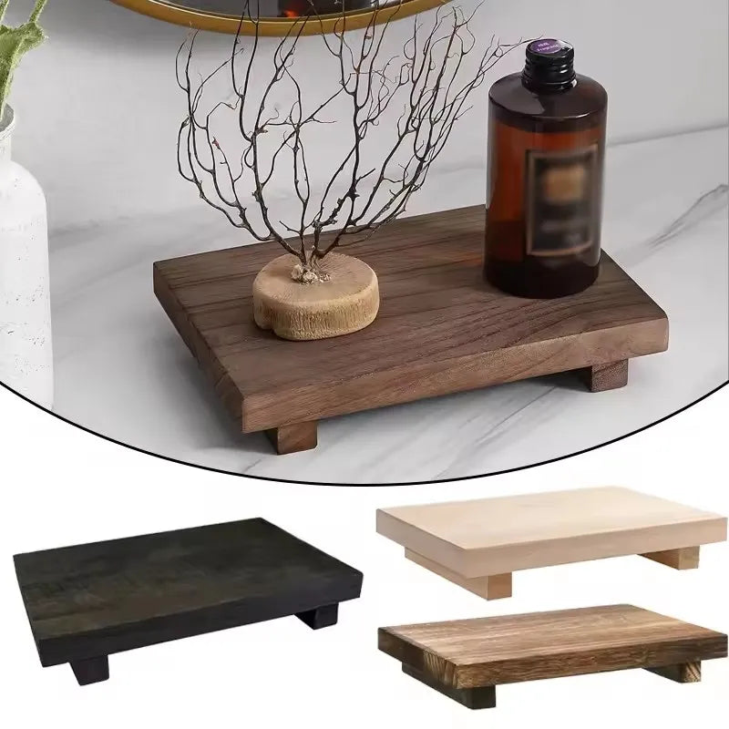 Rustic Wooden Pedestal Stand for Bathroom & Kitchen