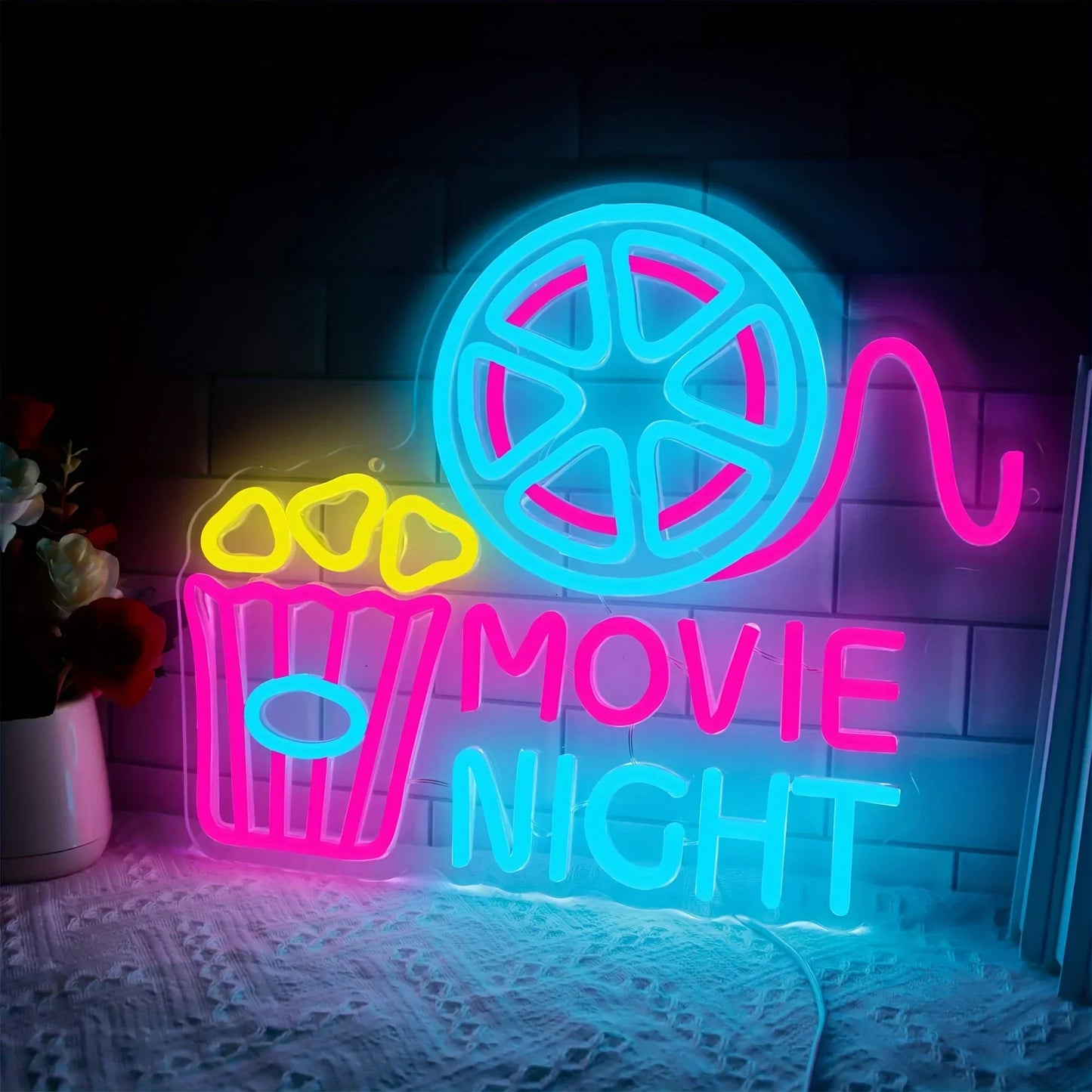 Movie Night Neon Sign