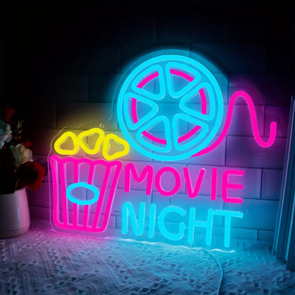 Movie Night Neon Sign