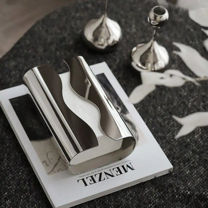 Nordic Stainless Steel Mirror Napkin Holder Desktop