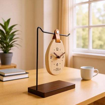 Creative Solid Wood Hanging Desk Clock