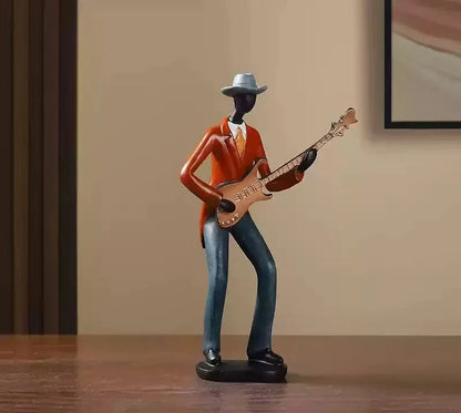 Retro Bookshelf Band Figurines - Cute Cartoon Home Decor Gifts
