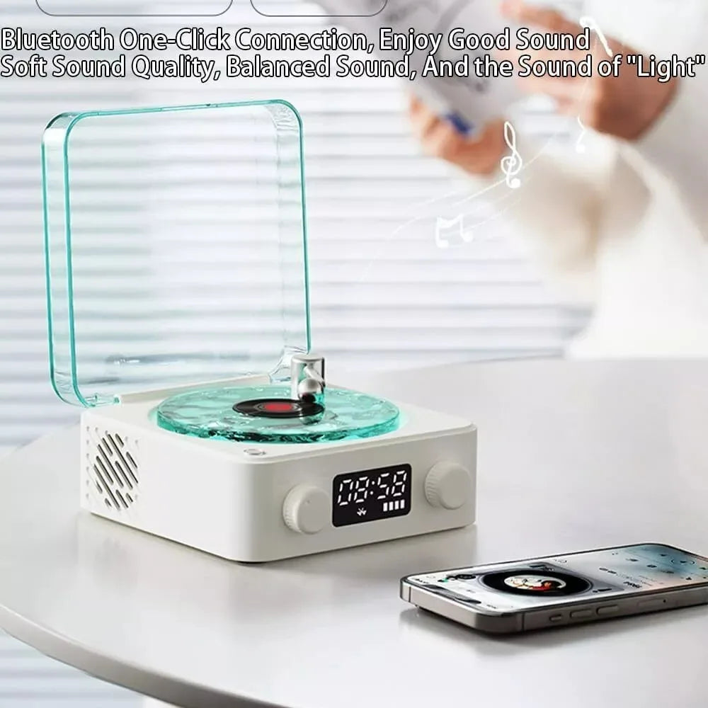 Retro Vinyl Bluetooth Speaker with White Noise and RGB Light