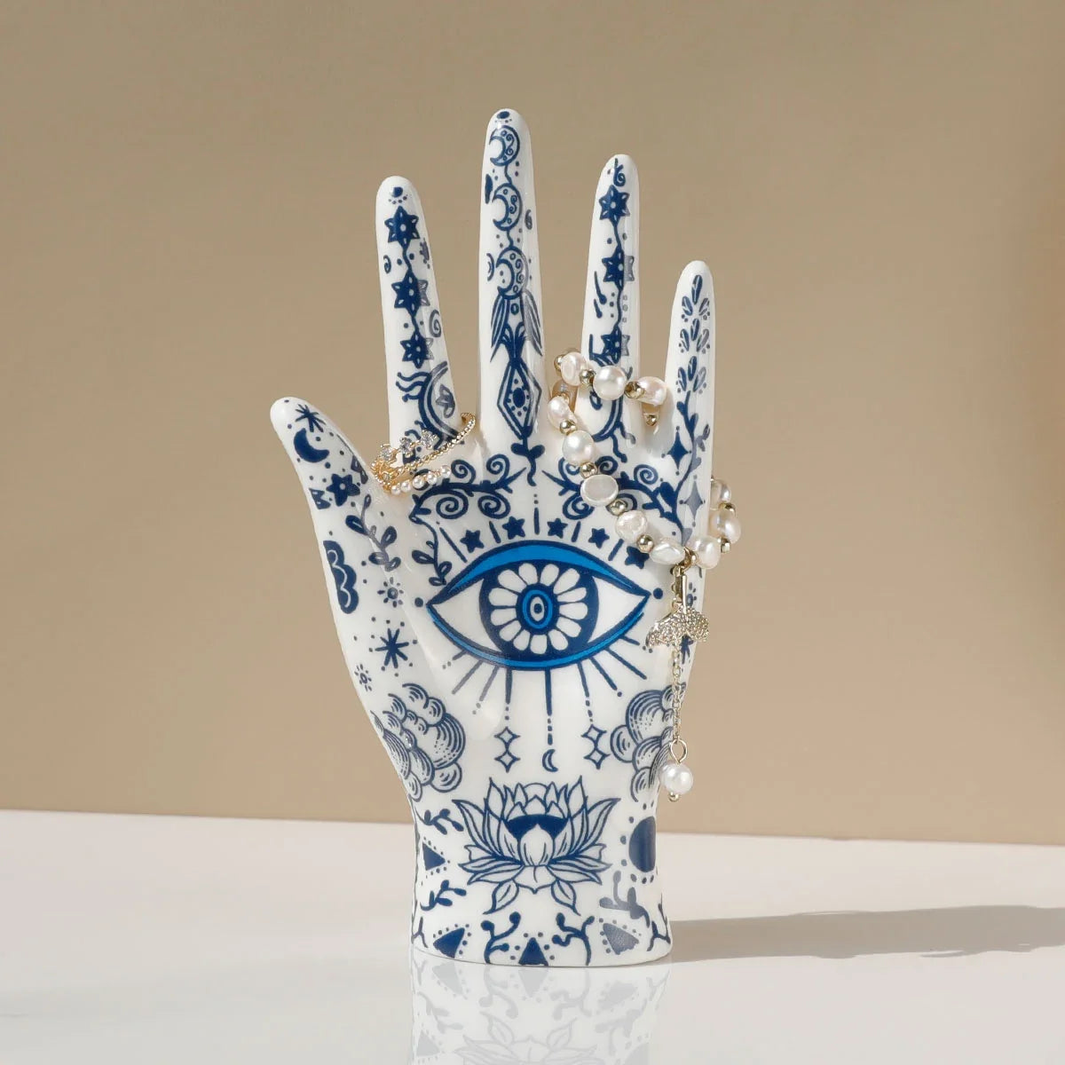 Eye of Fatima Ceramic Jewelry Holder