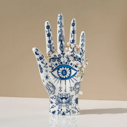 Eye of Fatima Ceramic Jewelry Holder