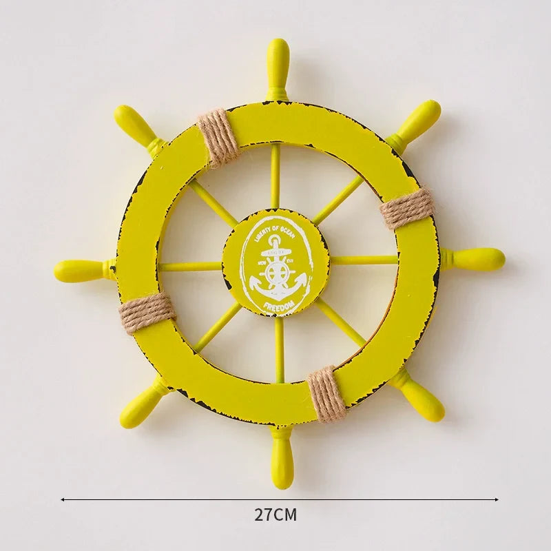 Wooden Nautical Ship Wheel Wall Decor