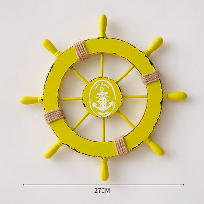 Wooden Nautical Ship Wheel Wall Decor