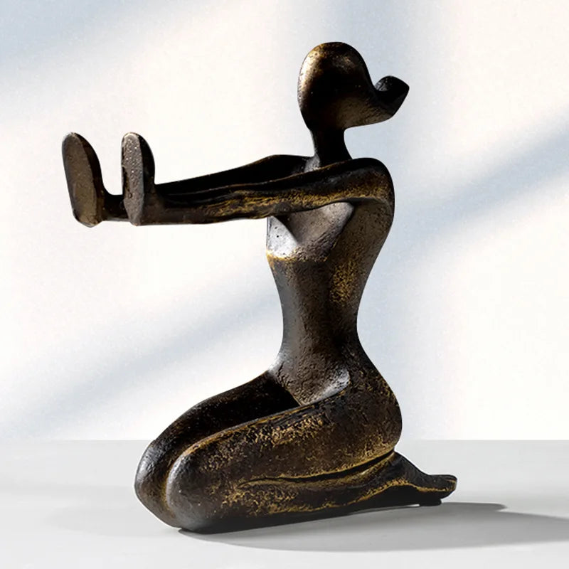 Modern Thinker Girl Statue - Abstract Character Home Decor