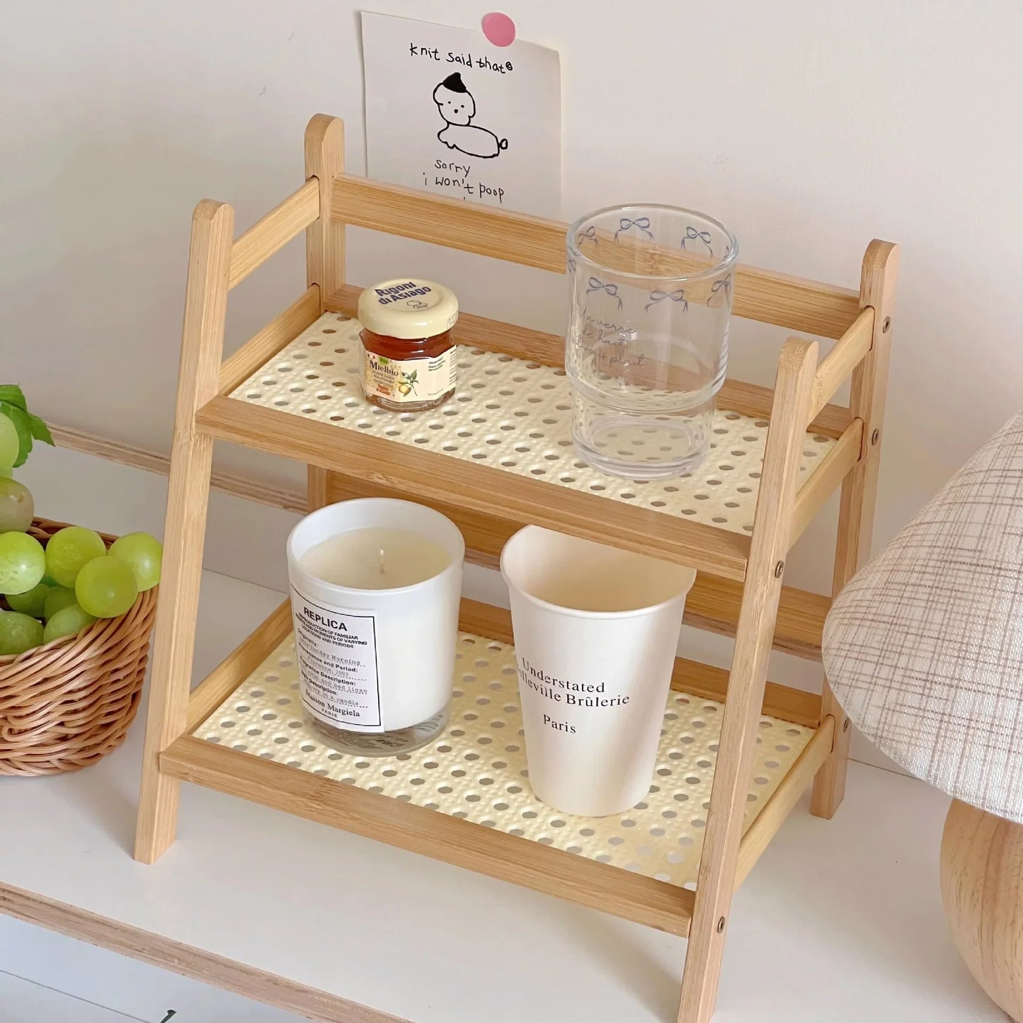 Bamboo Countertop Organizer Shel