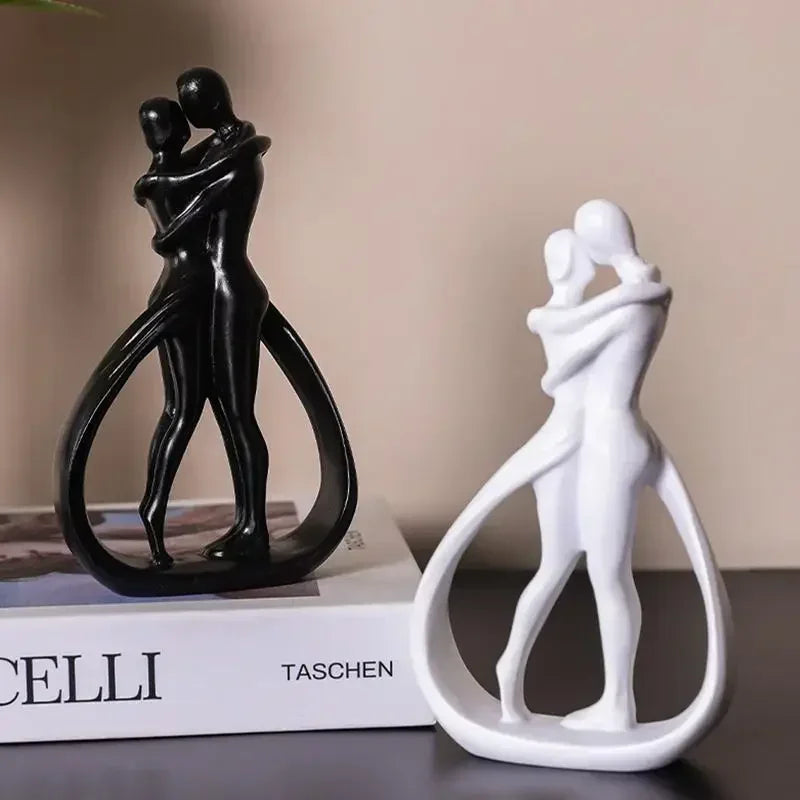 Golden Couple Embrace Statue
