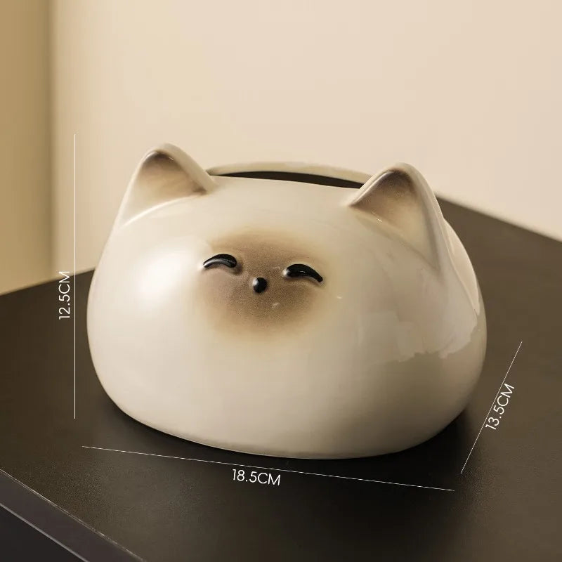 Ins Style Whimsical Ceramic Tissue Box Ornament