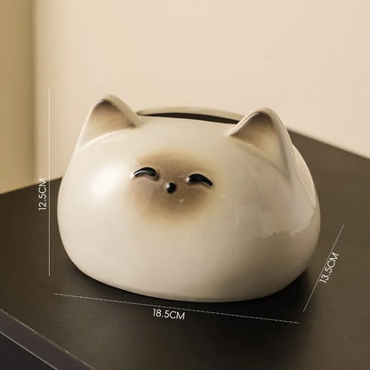Ins Style Whimsical Ceramic Tissue Box Ornament