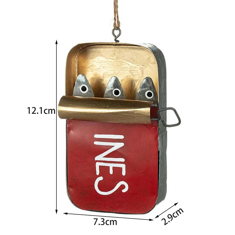 Coastal Sardine Can Hanging Ornament DIY Tin Fish Home Decor