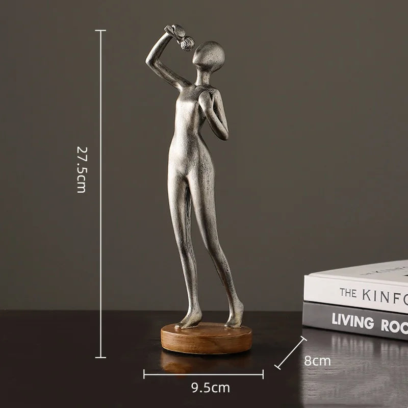 Abstract Musician Figurines - Resin Cello & Guitar Sculptures