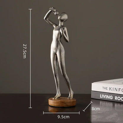 Abstract Musician Figurines - Resin Cello & Guitar Sculptures
