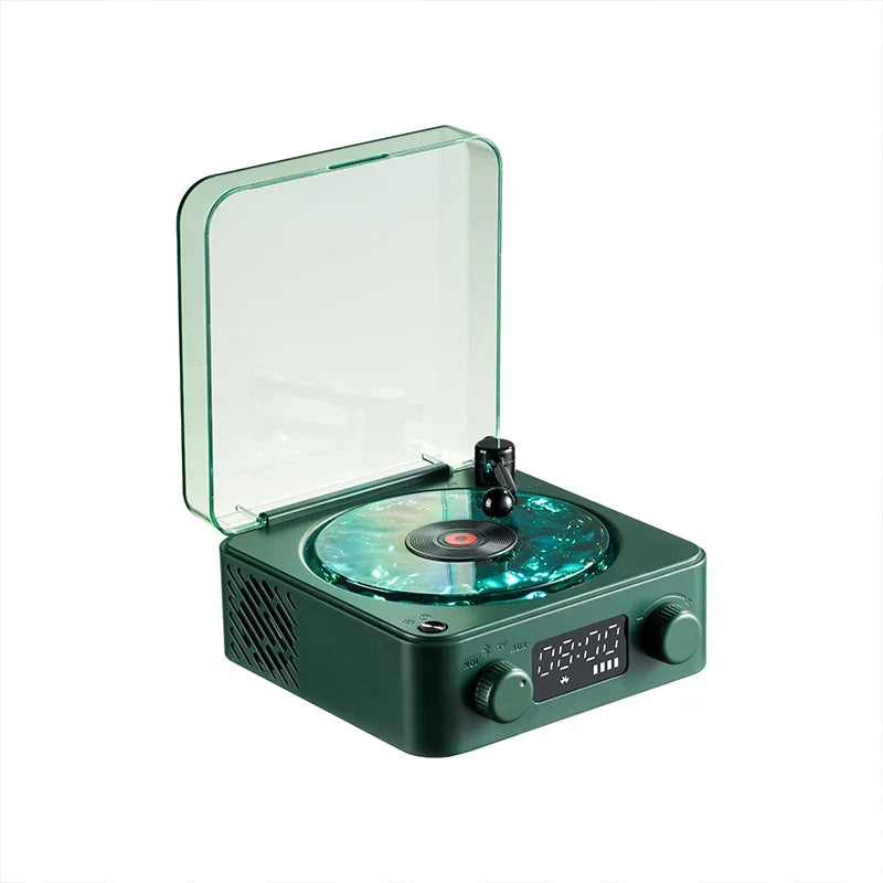 Retro Vinyl Bluetooth Speaker with White Noise and RGB Light
