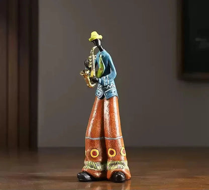 Retro Bookshelf Band Figurines - Cute Cartoon Home Decor Gifts