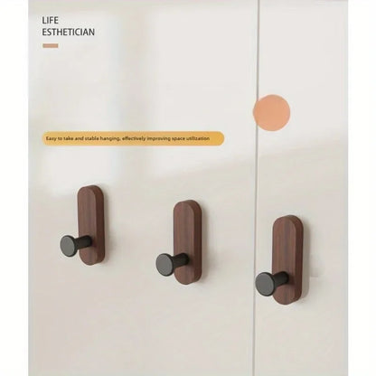 No-Drill Nordic Wood Wall Hooks