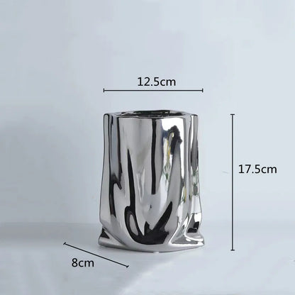 Modern Ruffled Ceramic Vase