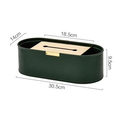 Luxury Leather Tissue Box Organizer for Living Room and Desktop