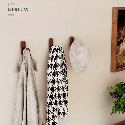 No-Drill Nordic Wood Wall Hooks