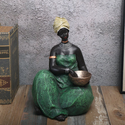 The Serene Spirit African Woman Figurine