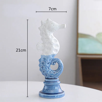 Resin Seahorse Chess Piece Statue